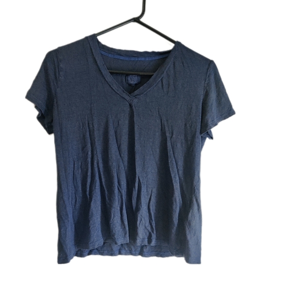 120% Lino Tops - 120% lino Blue V-neck shirt